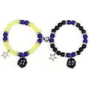 Couple Friendship Bracelets Glass Bead Elastic Cord Gift Accessories
